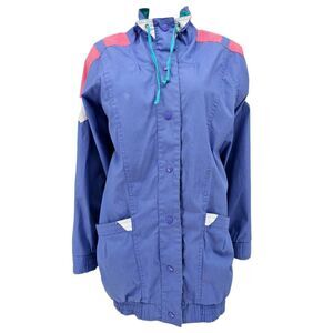 Vintage 80s Be In The Current Seen Windbreaker Jacket Purple